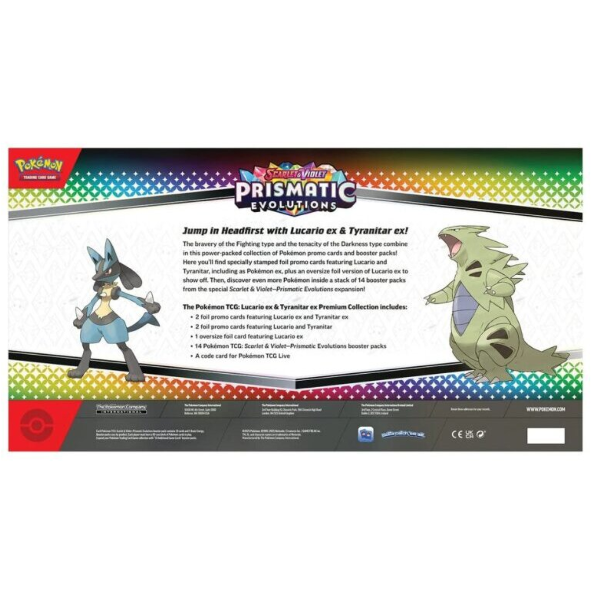 Prismatic Evolutions: Lucario ex & Tyranitar ex Premium Collection | POKÉMON | English